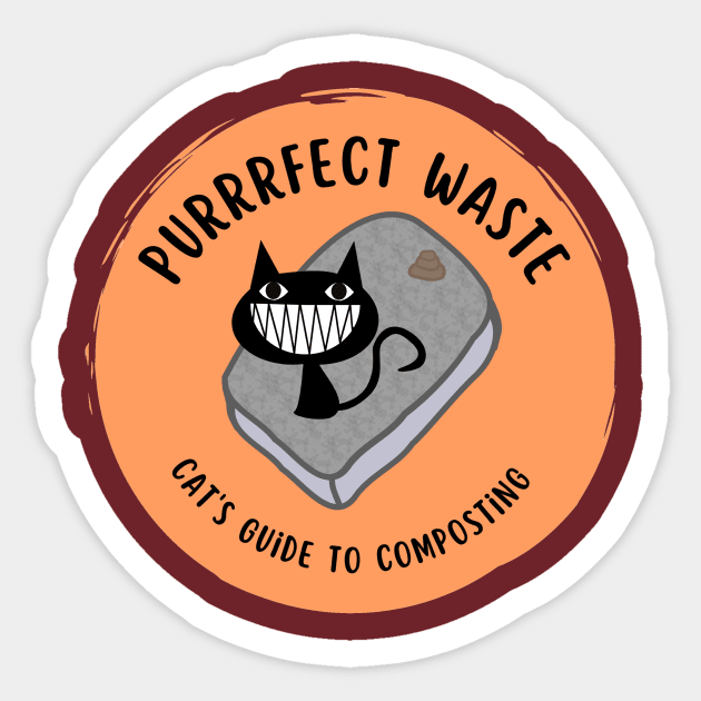 Purrfect Waste Sticker by Silvermoon_Designs